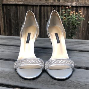 Silver sparkly heels